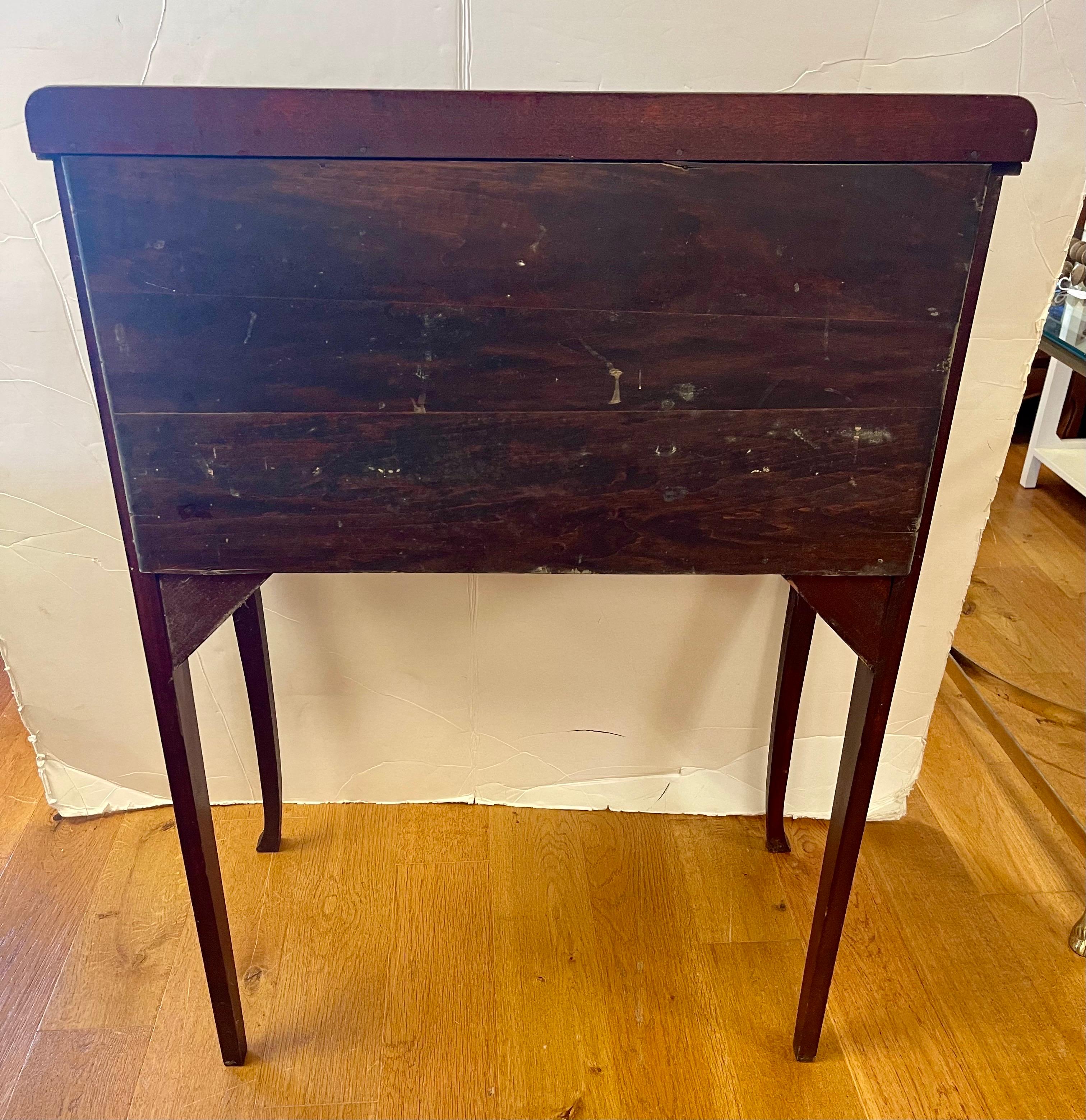Petite Late 19th Century Queen Anne Slant Front Mahogany Desk Secretary Table 5