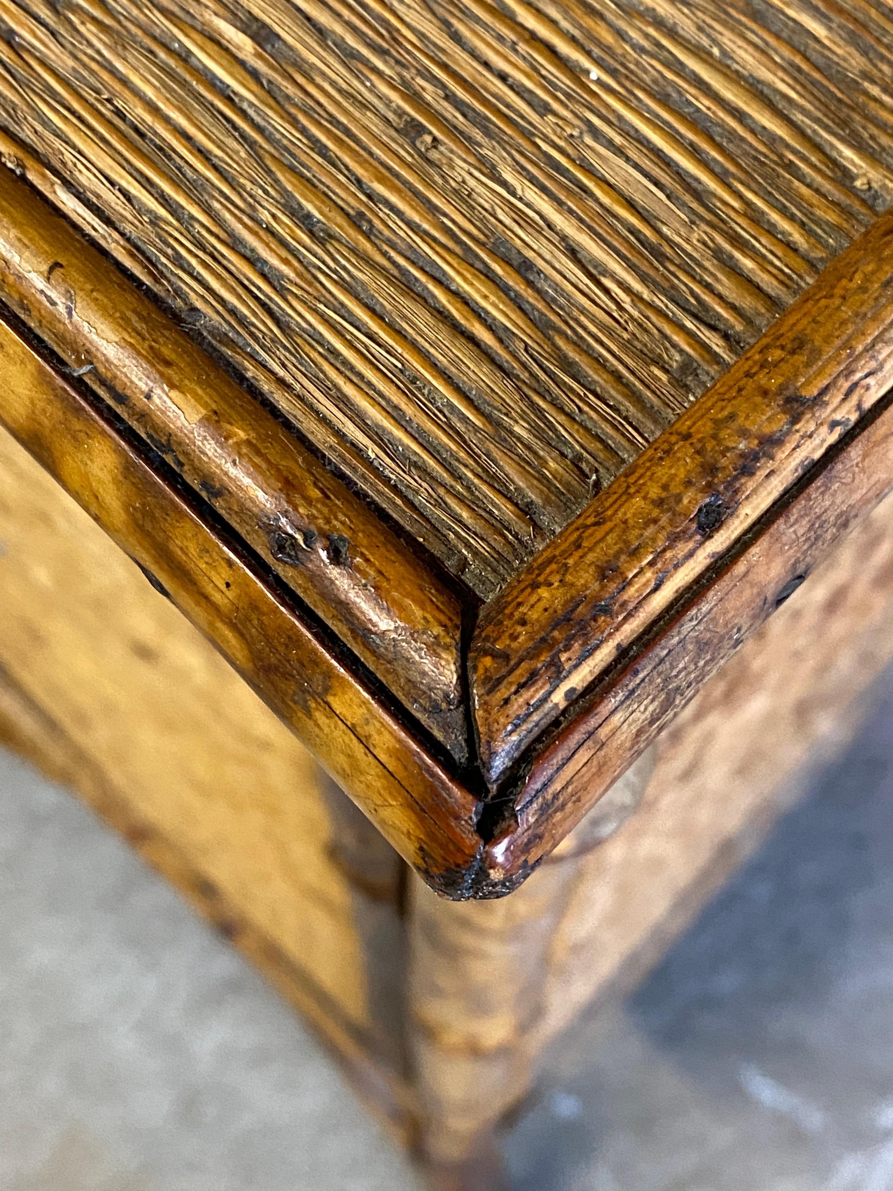 Petite Late Victorian Bamboo and Grasscloth Cabinet 7