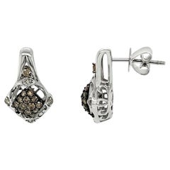 Petite Le Vian Earrings Chocolate Diamonds Vanilla Diamonds 14K Vanilla Gold