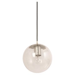 Vintage Petite Limburg Chrome with Clear Glass Ball Pendant, Germany, 1970s