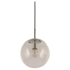 Vintage Petite Limburg Chrome with Clear Glass Ball Pendant, Germany, 1970s