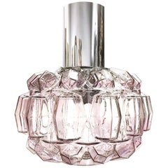 Petite Limburg Diamond Cut Shape Glass Ceiling Light Fixture, 1970s, German