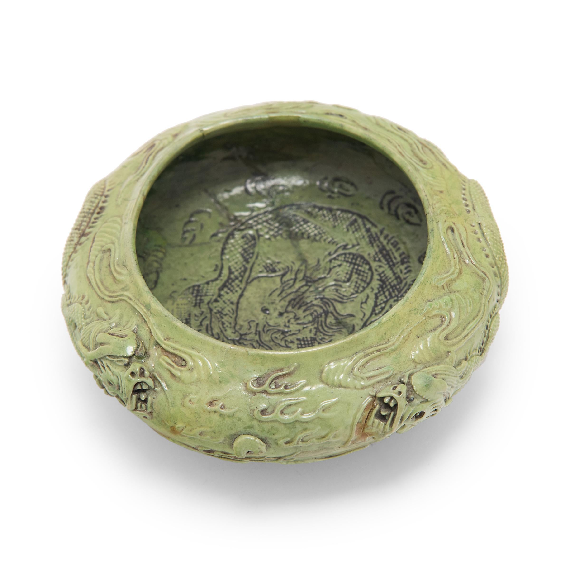 Early 20th Century Petite Lime Green Chinese Brush Washer, c. 1920