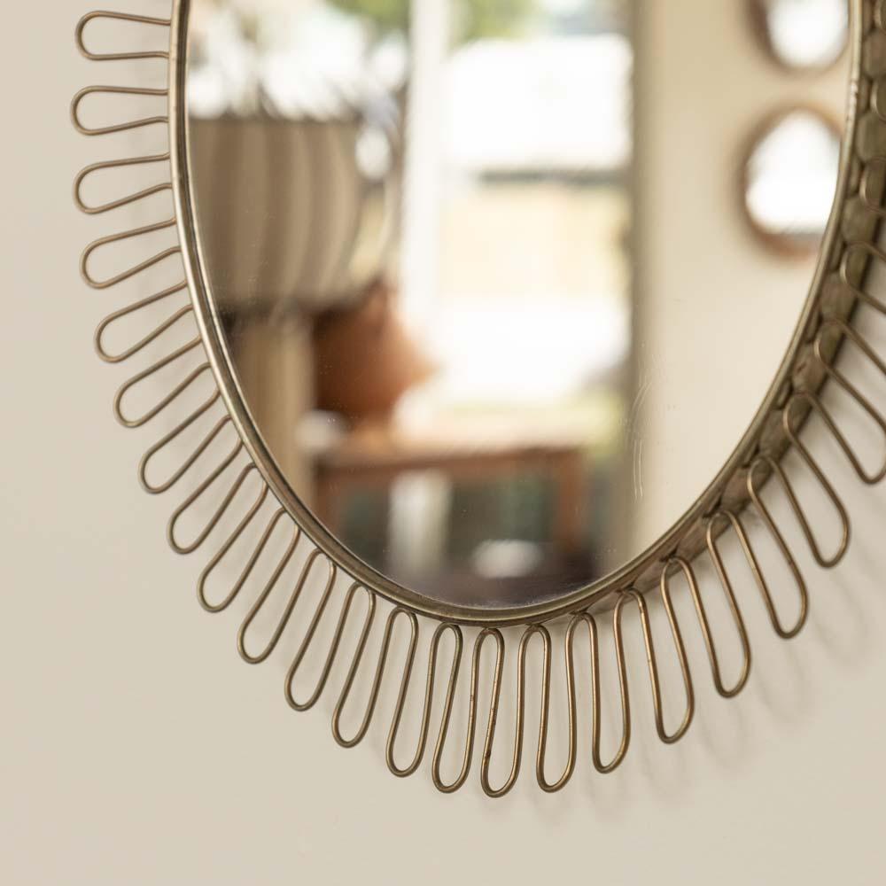 Petite Loop Mirror in the Style of Josef Frank For Sale 1