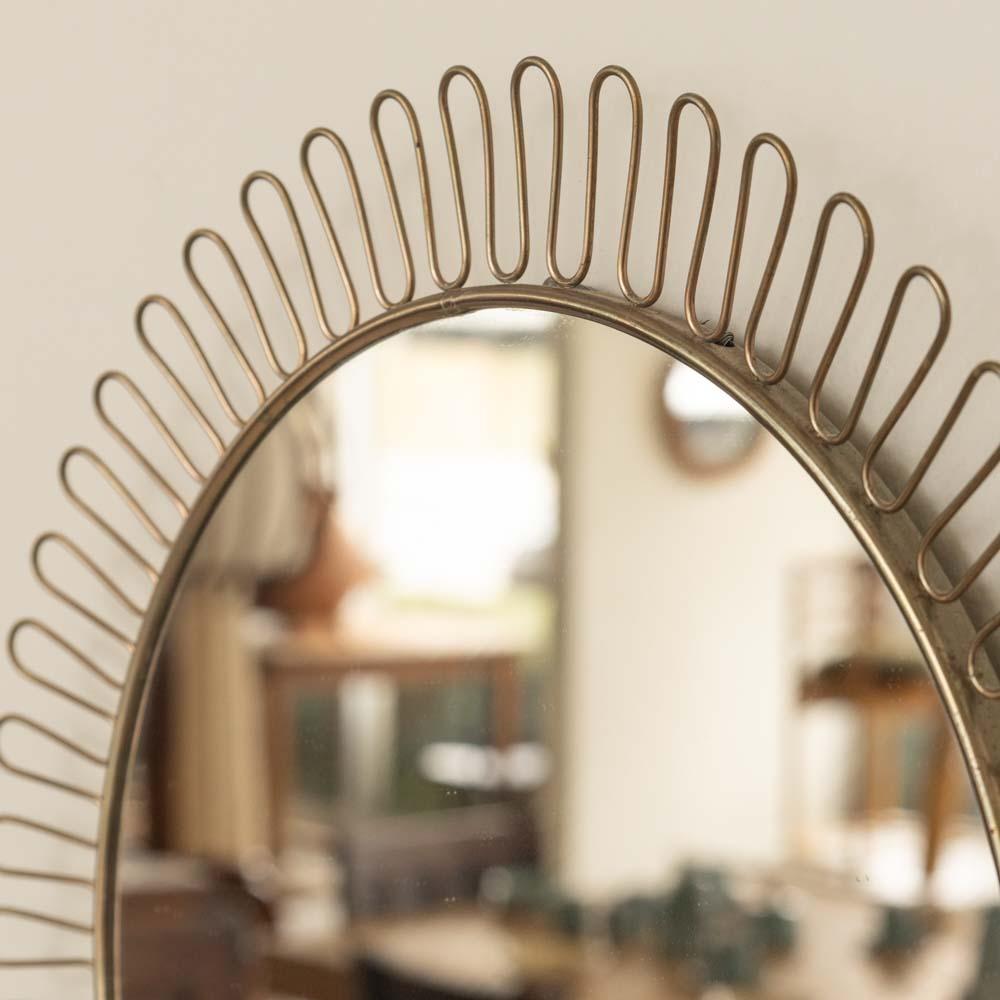 Petite Loop Mirror in the Style of Josef Frank For Sale 3
