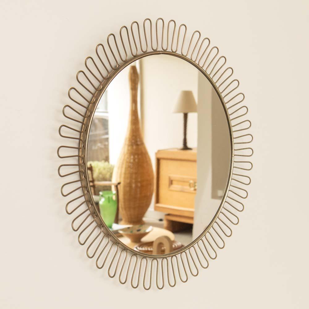 Petite Loop Mirror in the Style of Josef Frank For Sale 4