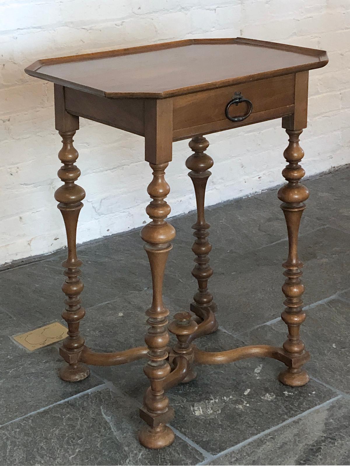 French, Petite Louis XIII Style Walnut Table For Sale 11