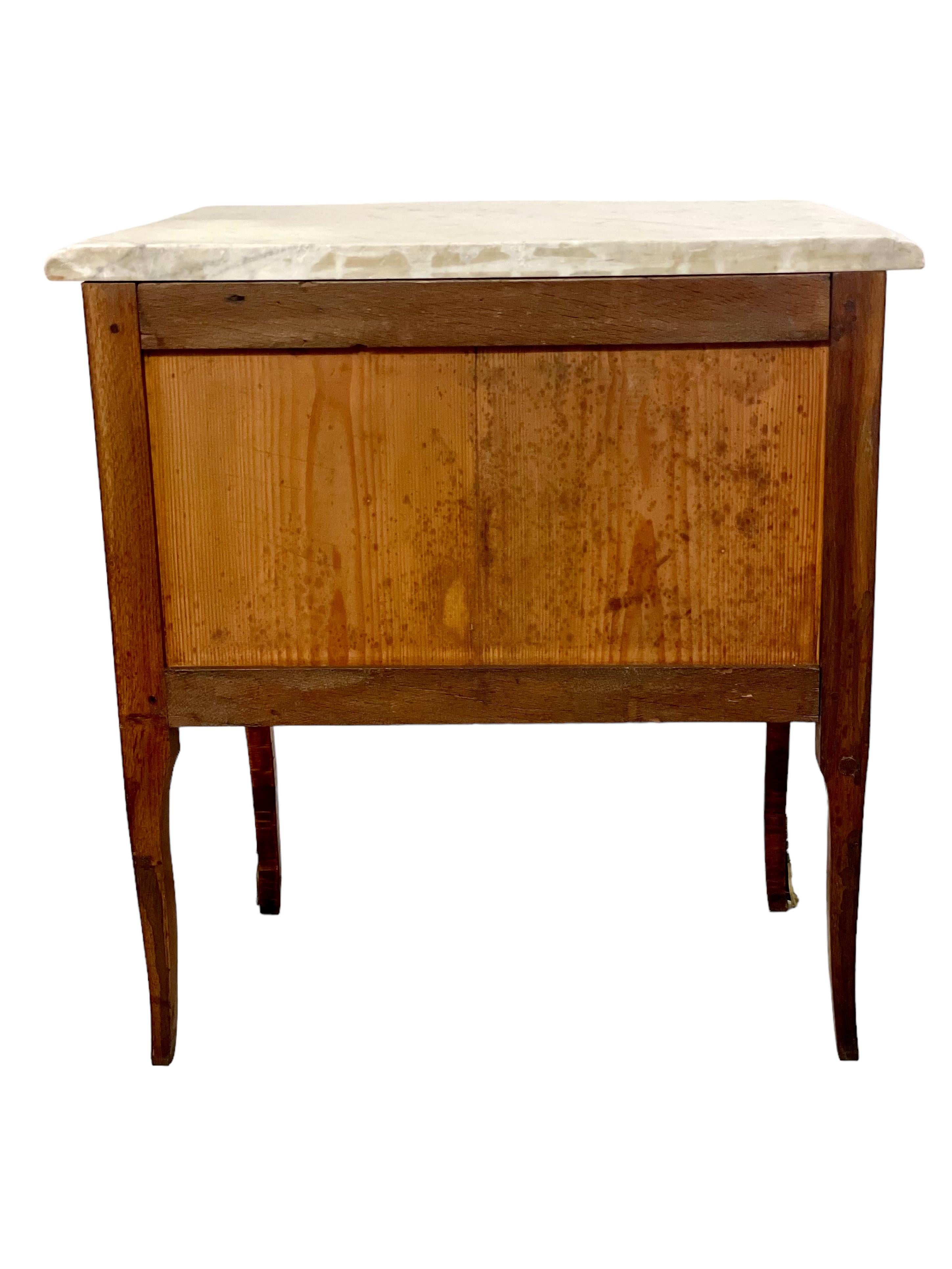 French Antique Louis XV Commode with Marble Top For Sale 8