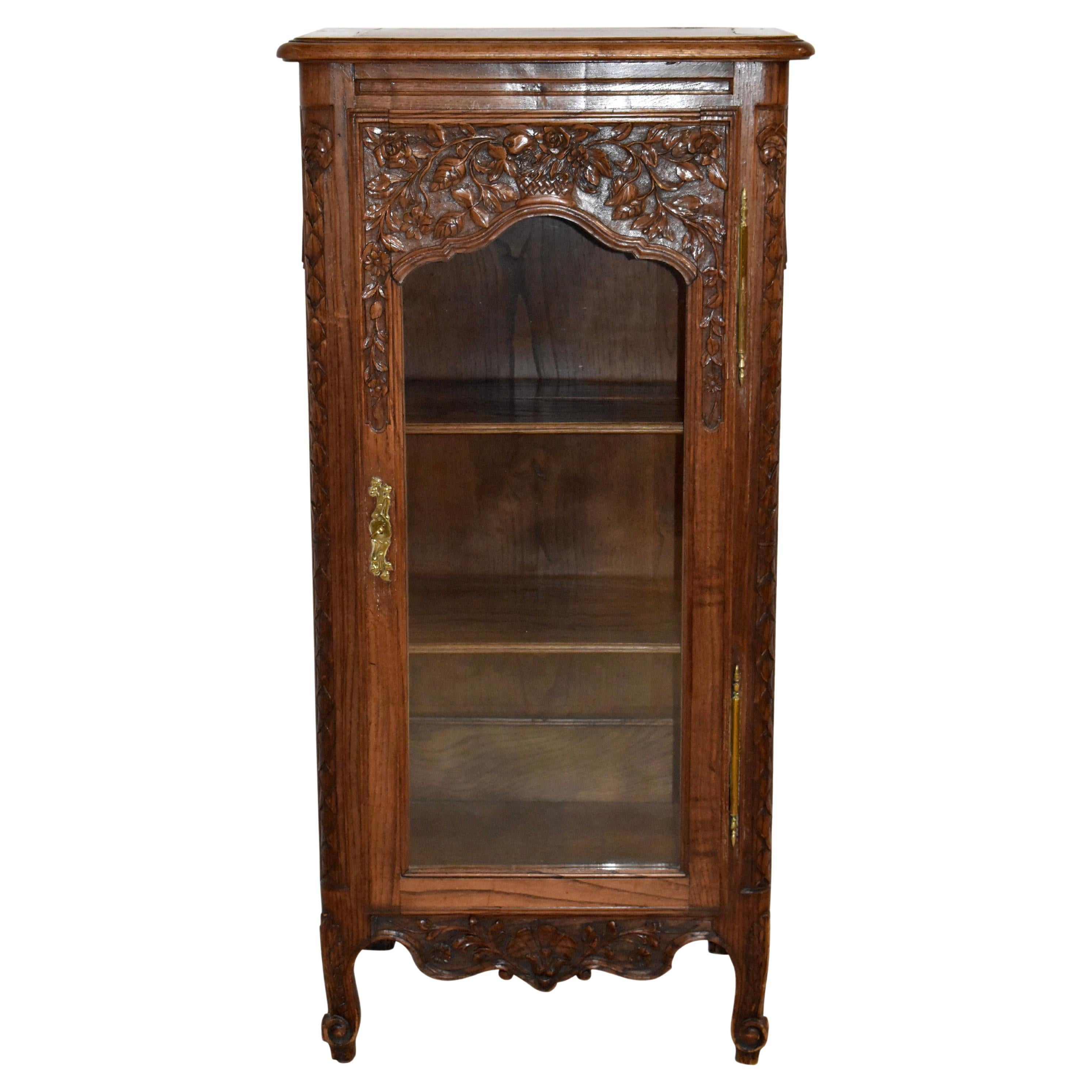 Petite Louis XV Oak Vitrine, circa 1885 For Sale