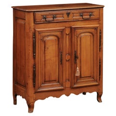 Petite Louis XV Style French Walnut Buffet with 2 Doors, 19th Century