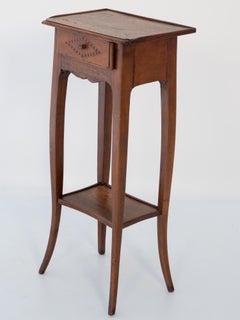 Petite Louis XV Style Inlaid Occasional Table with Single Drawer