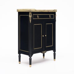 Petite Louis XVI Cabinet, Ebonized Mahogany, French, 1910s