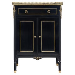 Petite Louis XVI Cabinet, Ebonized Mahogany, French, 1910s
