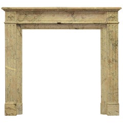 Petite Louis XVI Fireplace Mantel in Beautiful Escalette Marble