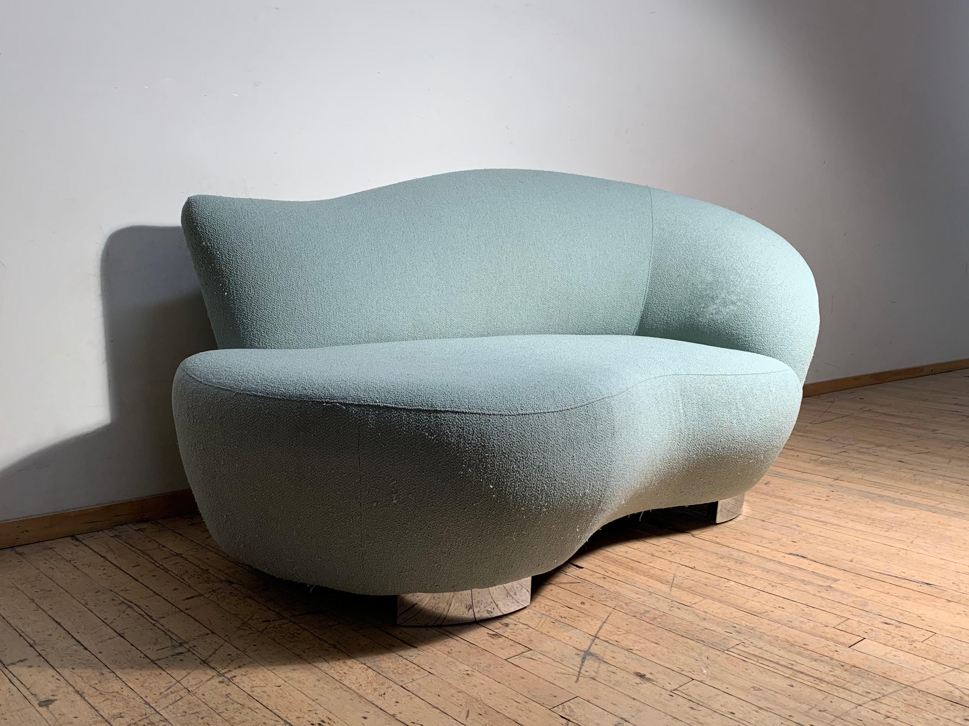Upholstery Petite Vladimir Kagan Loveseat Cloud Sofa / Chaise Lounge