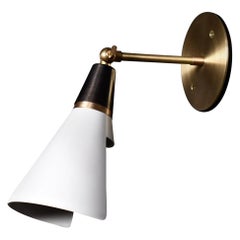 Petite Magari Adjustable Wall Lamp in Black, White & Brass by Blueprint Lighting