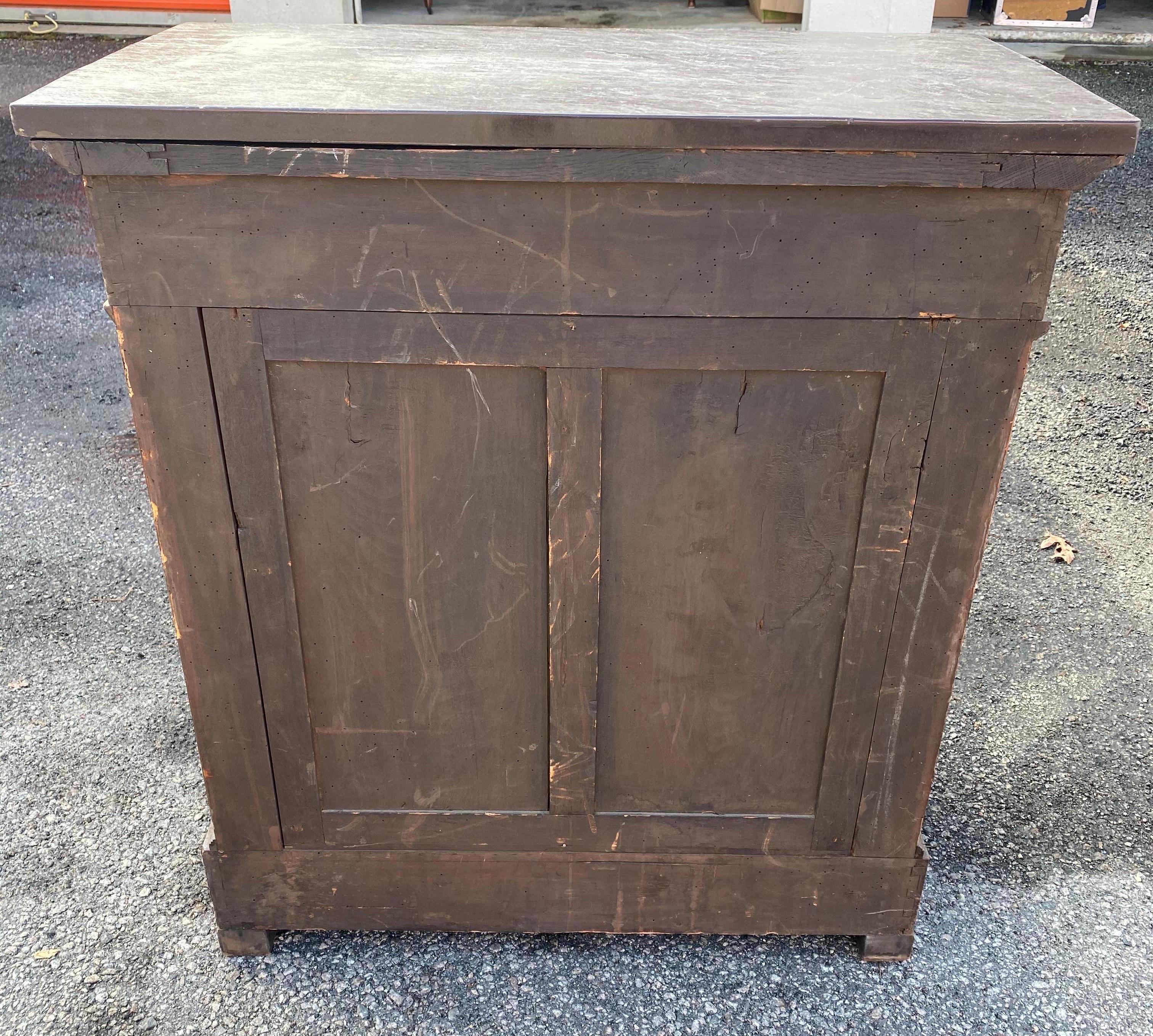 Petite Mahogany French Empire Stone Top Console with Great Bronze Mounts 5