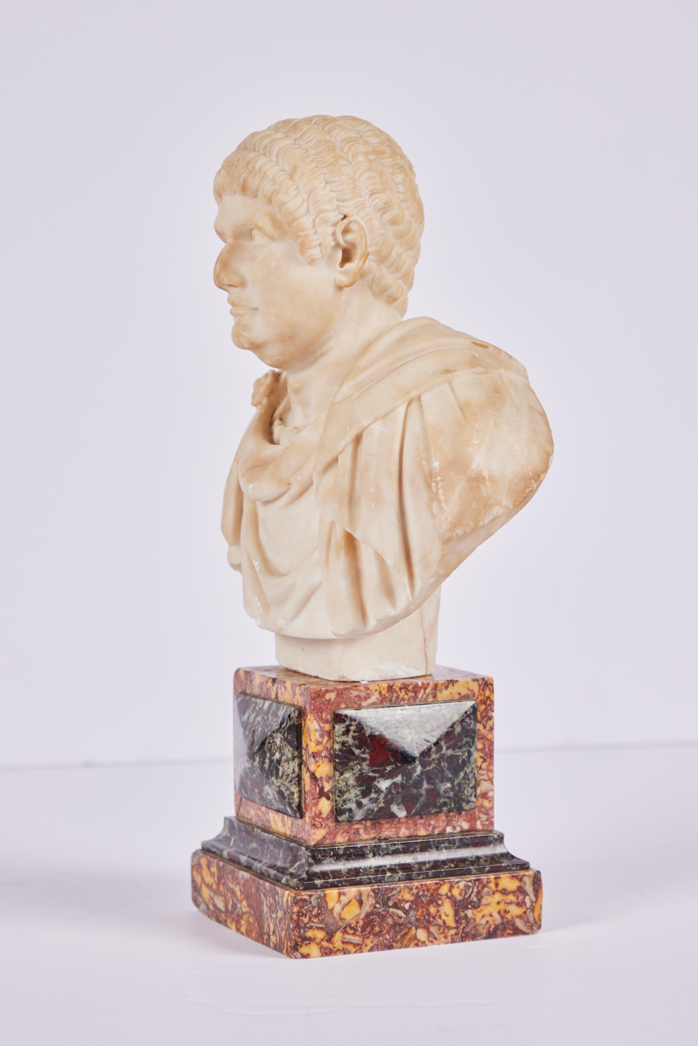 Petite Marble Bust of Roman Leader In Good Condition In Newport Beach, CA