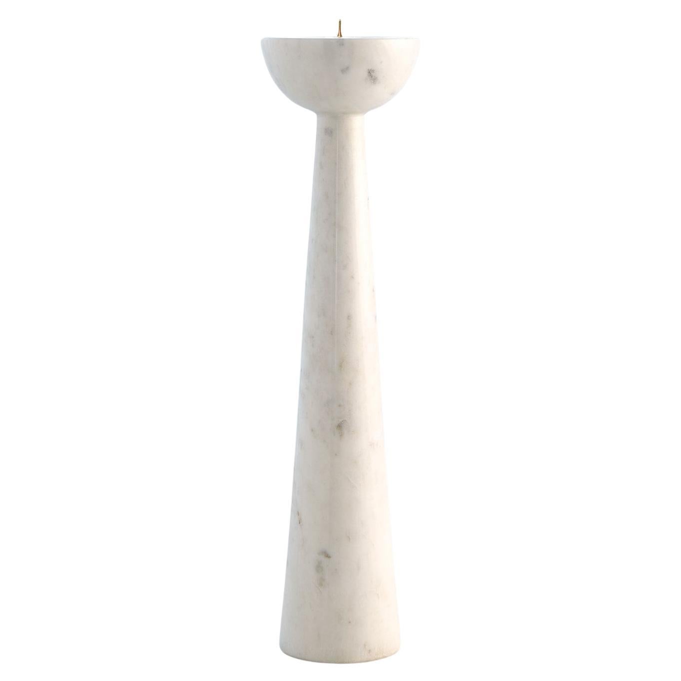 American Petite Marble Round Candle Stick For Sale