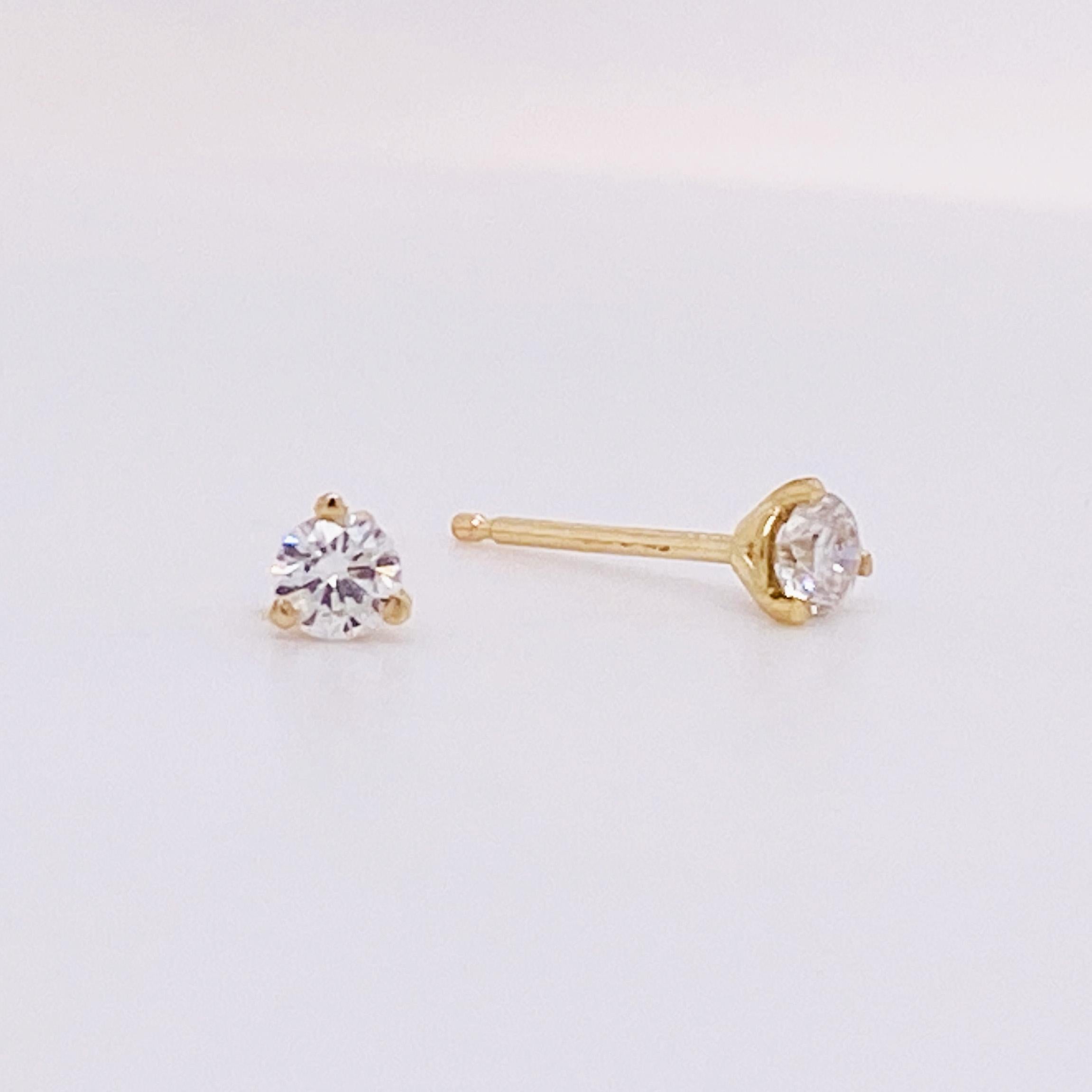 These petite martini stud earrings are the perfect accent for any ear! These are beautiful alone or worn as an accent next to larger earrings! Martini studs are popular because they have a low profile close to the ear yet keep the stone proudly