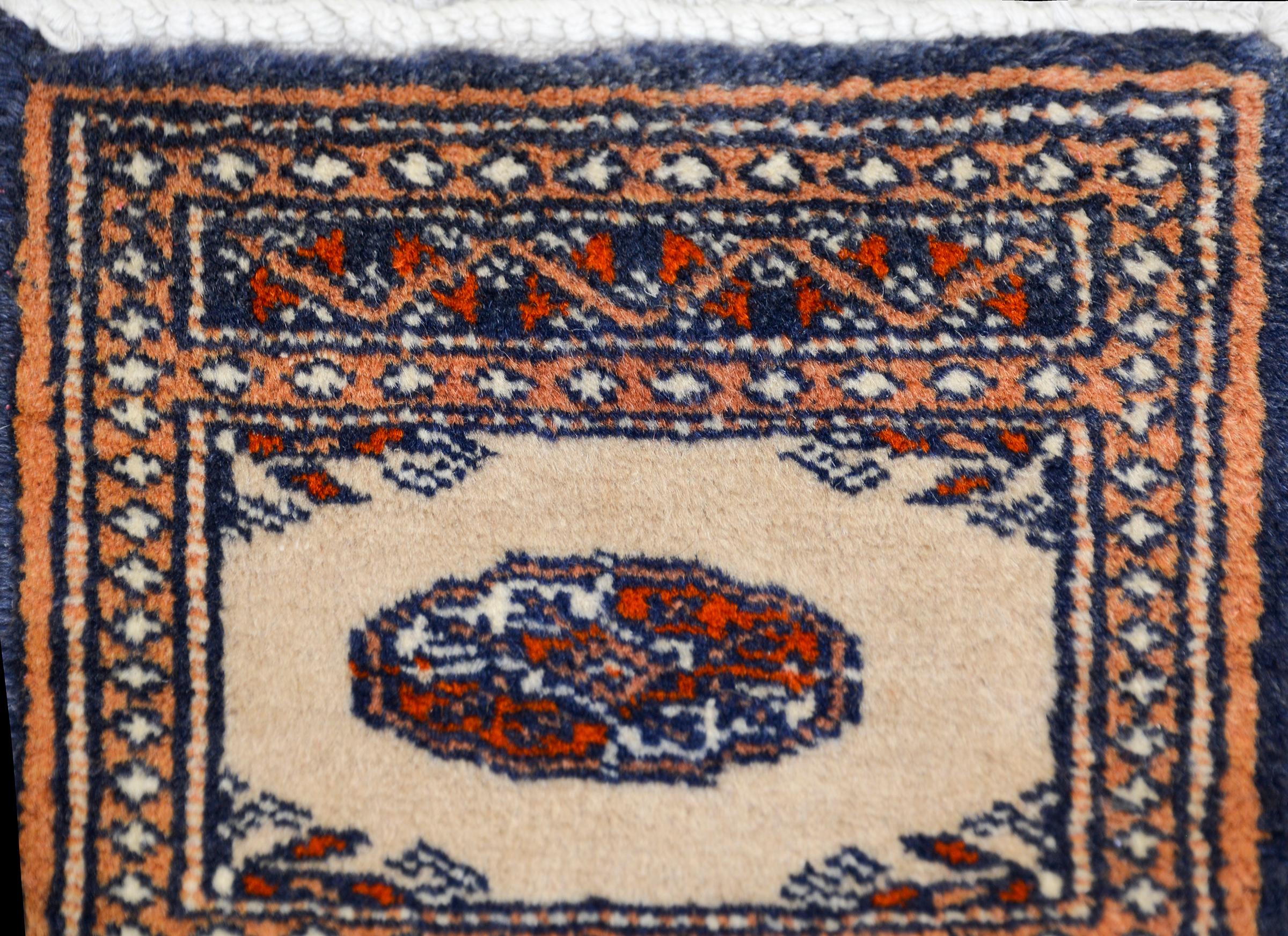 Wool Petite Mid-20th Century Bakhara Rug For Sale