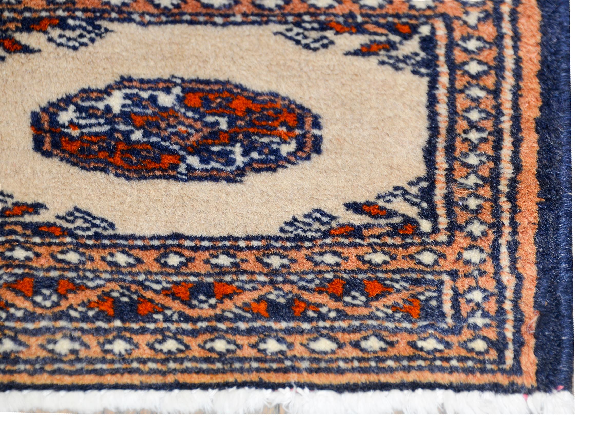 Petite Mid-20th Century Bakhara Rug For Sale 1