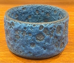 Petite Mid-Century Blue Lava Glazed Bowl