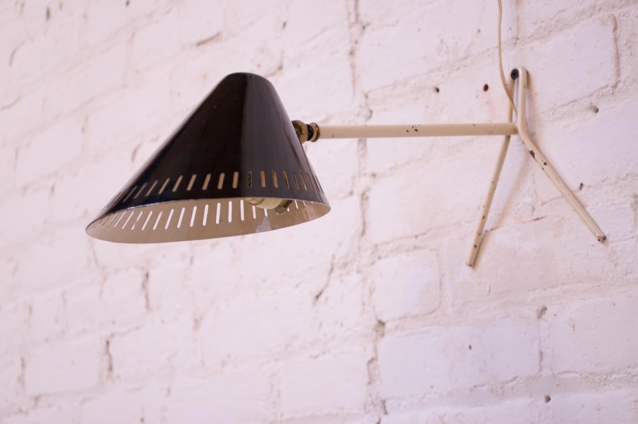 Mid-Century Modern Petite Midcentury Italian Modern Metal Table Lamp / Wall Sconce For Sale