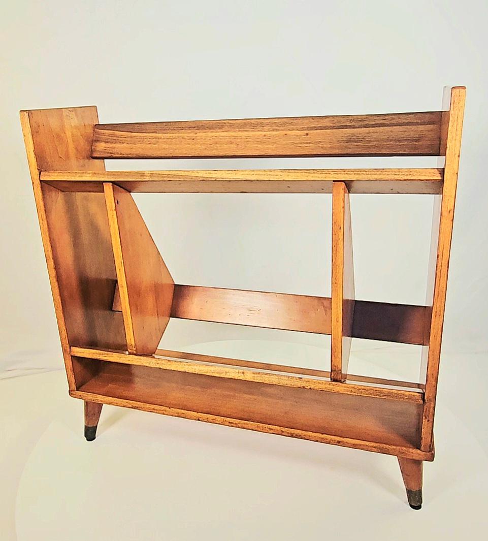 Mid-Century Modern Petite Mid Century Modern Solid Wood Bookshelf For Sale