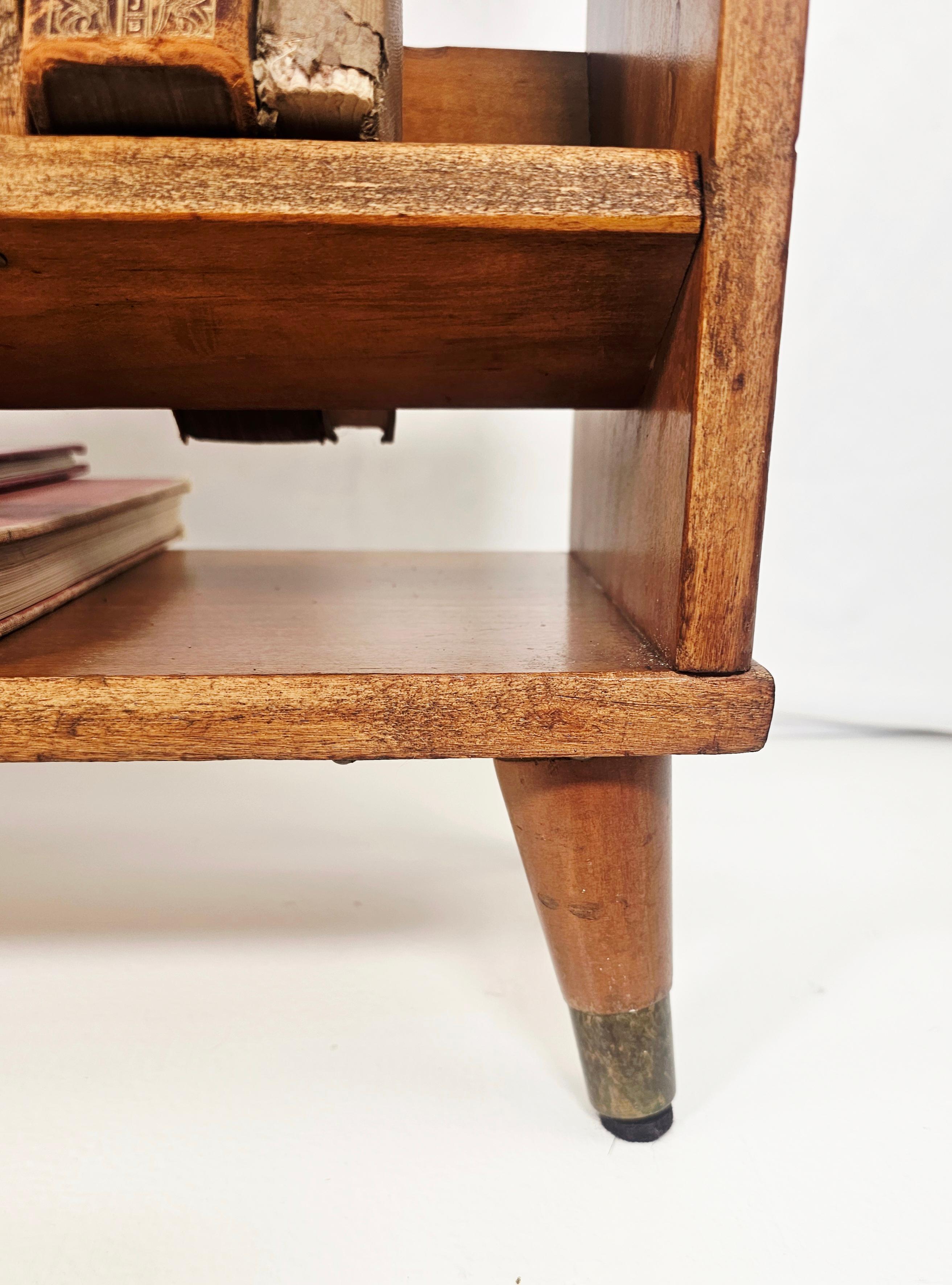 Petite Mid Century Modern Solid Wood Bookshelf For Sale 2