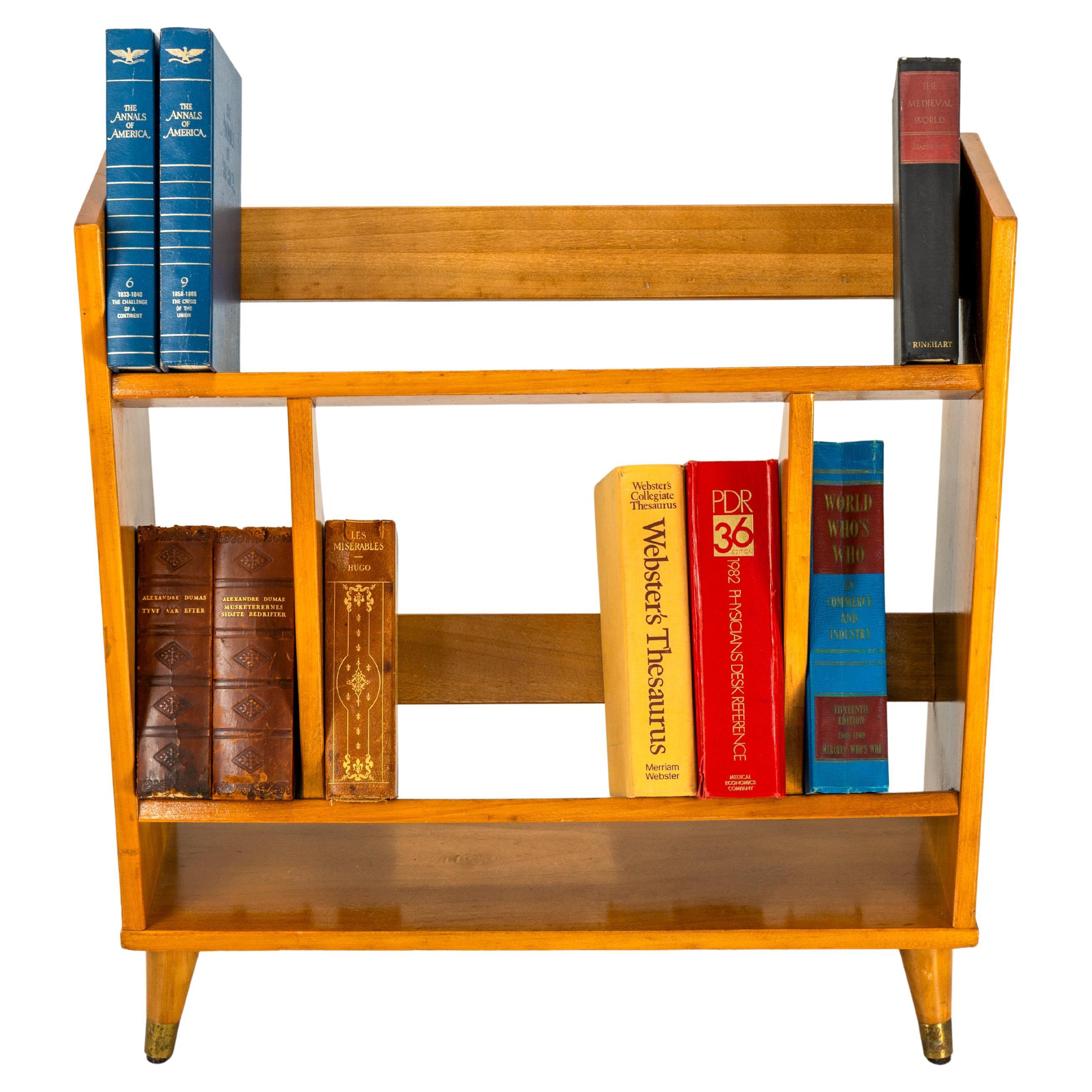 Mid-Century Modern Walnut Bookshelf, Asymmetrical Design, USA, 1950s For Sale
