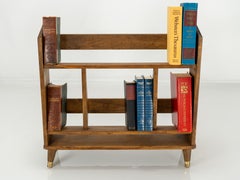 Petite Mid Century Modern Solid Wood Bookshelf, Walnut