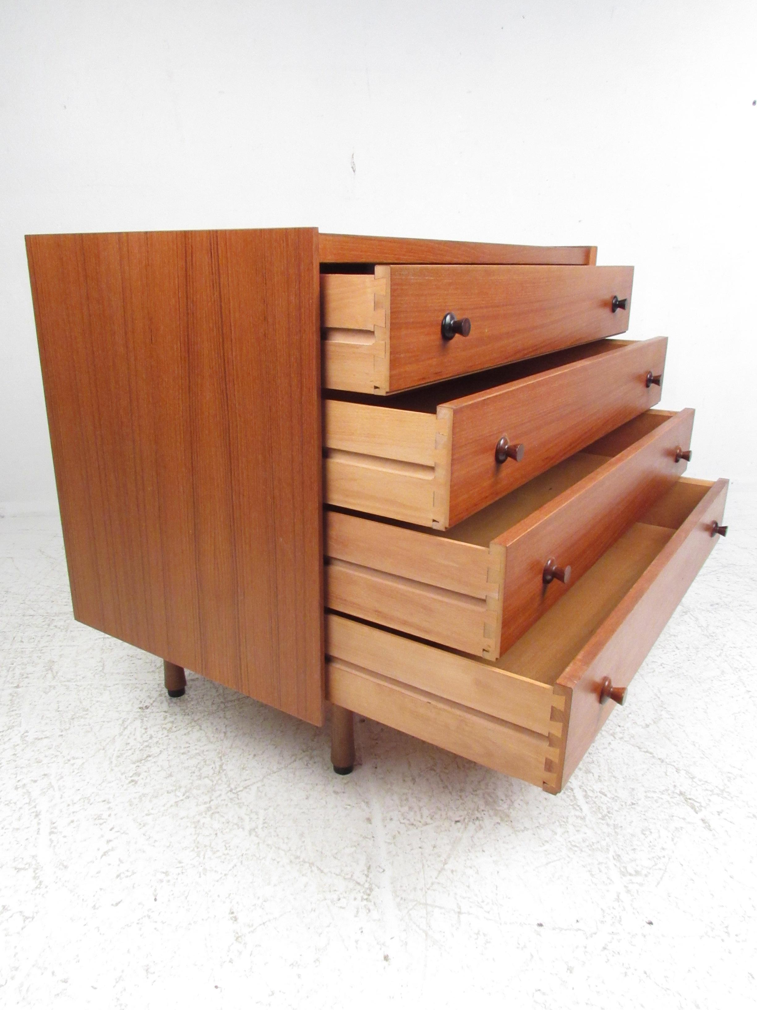 Danish Petite Mid-Century Modern Teak Chest of Drawers