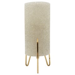 Petite Mid-Century Modern Tripod Table Lamp in Brass and Granulate, 1960s