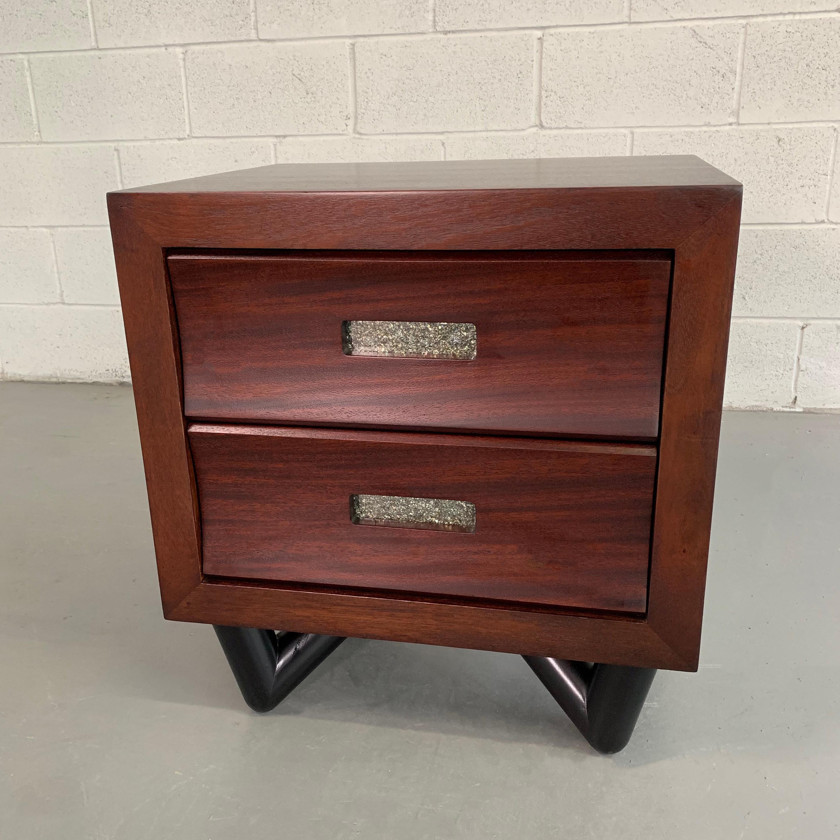 Petite Mid-Century Modern Walnut Dresser Nighstand 1