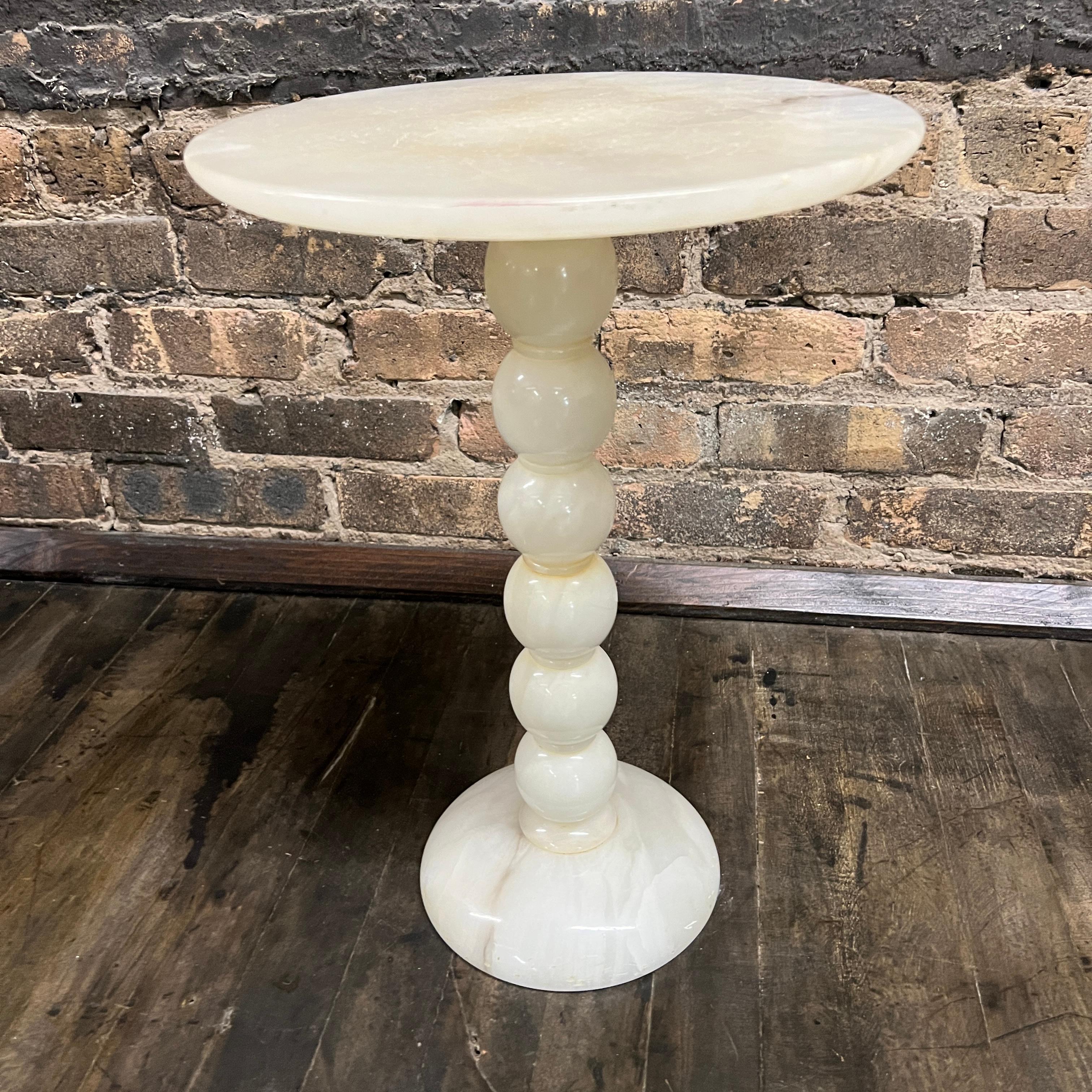 bobbin pedestal side table