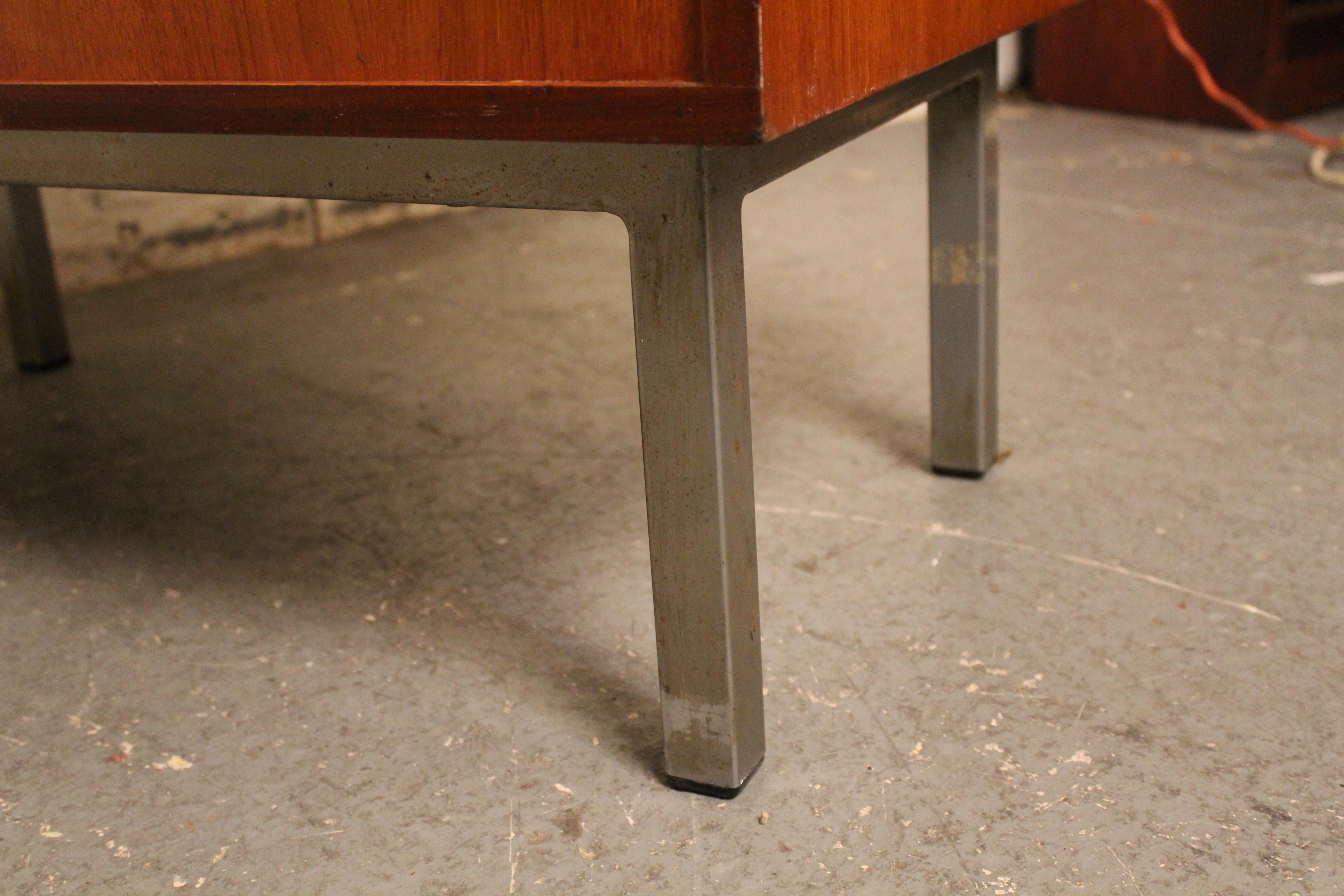 Petite Mid-Century Tambour Door Office Cabinet For Sale 3