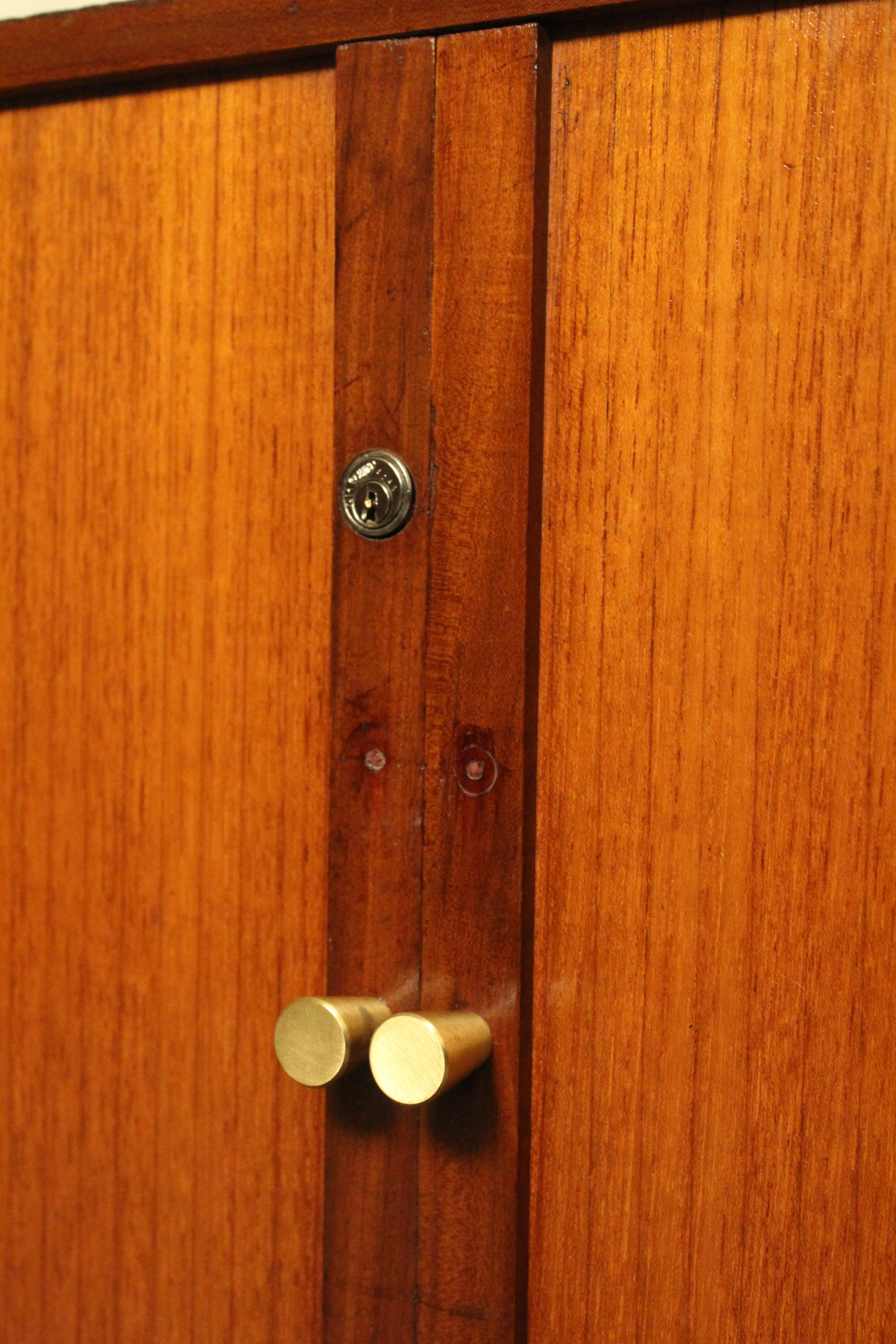 Petite Mid-Century Tambour Door Office Cabinet For Sale 6