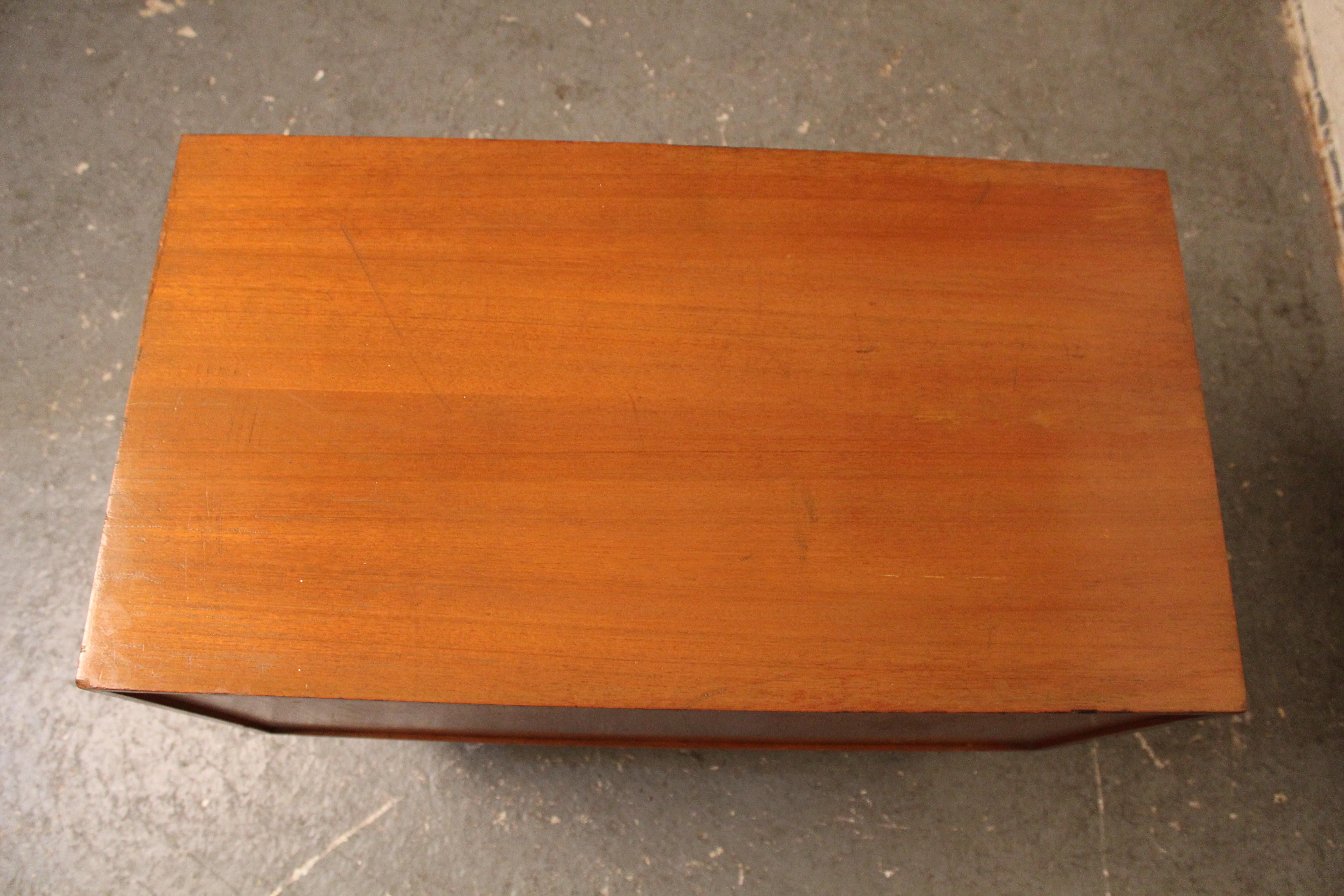 Petite Mid-Century Tambour Door Office Cabinet For Sale 2