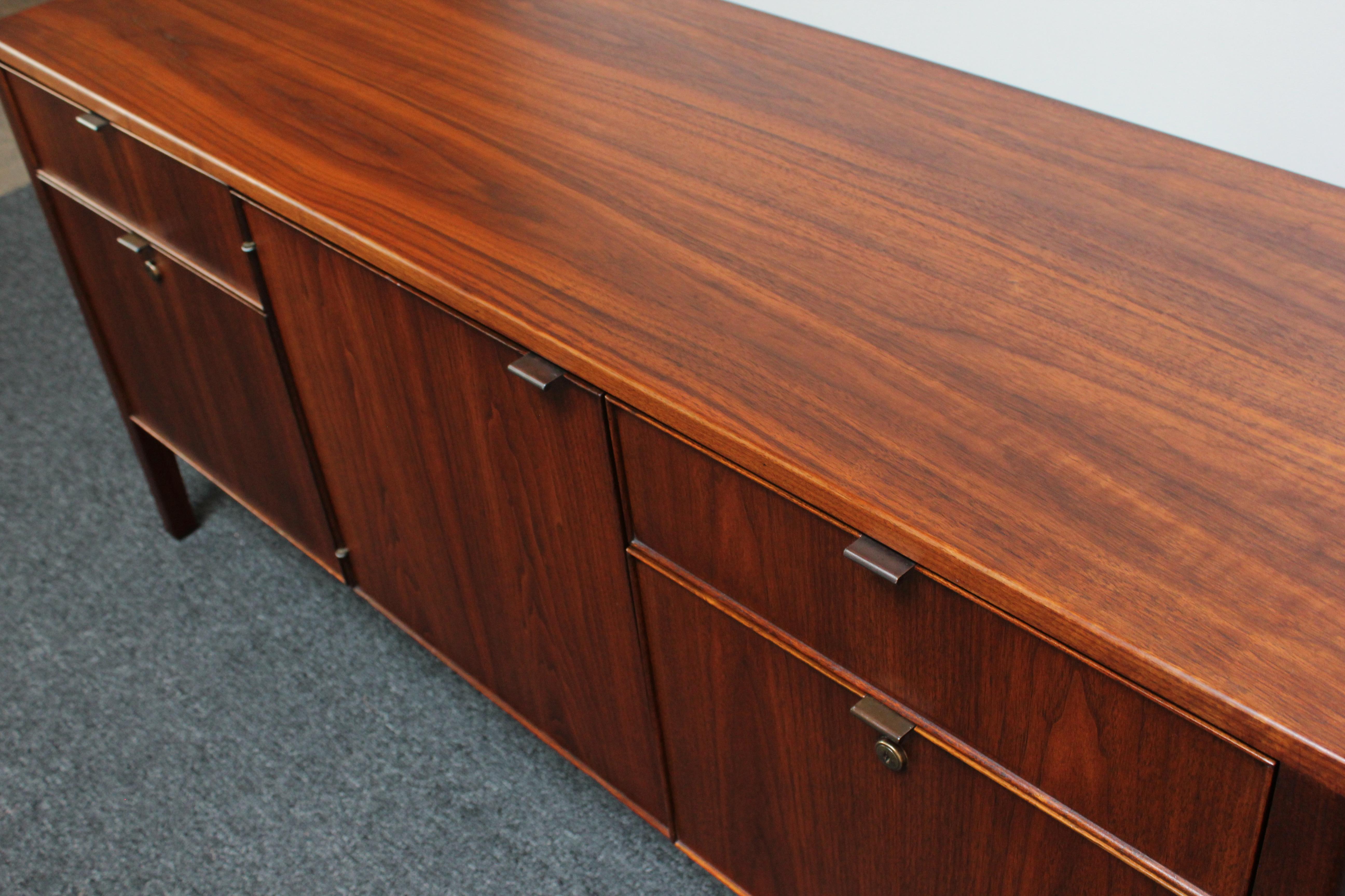Petite Mid-Century Walnut Credenza / Dual Filing Cabinet by Stow Davis 4