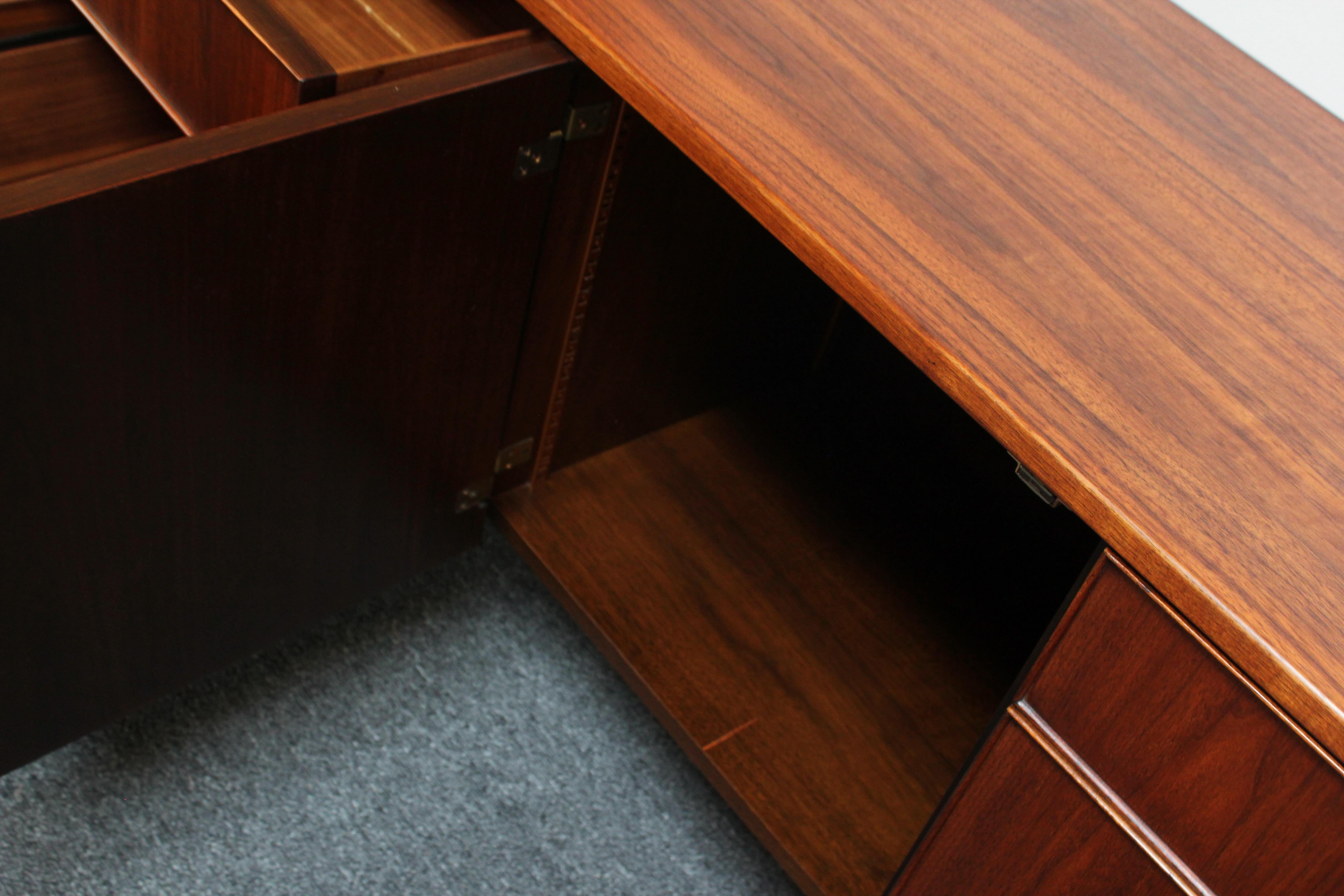 Petite Mid-Century Walnut Credenza / Dual Filing Cabinet by Stow Davis 8