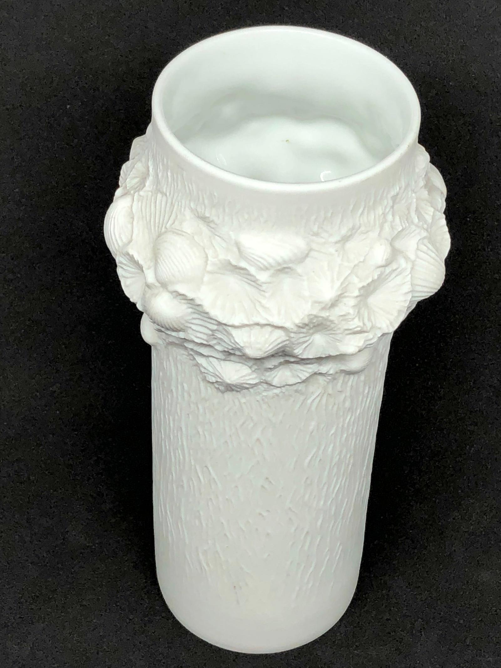 Late 20th Century Petite Midcentury Bisque Fossil Vase by Kaiser Porcelain, Germany, 1970s For Sale