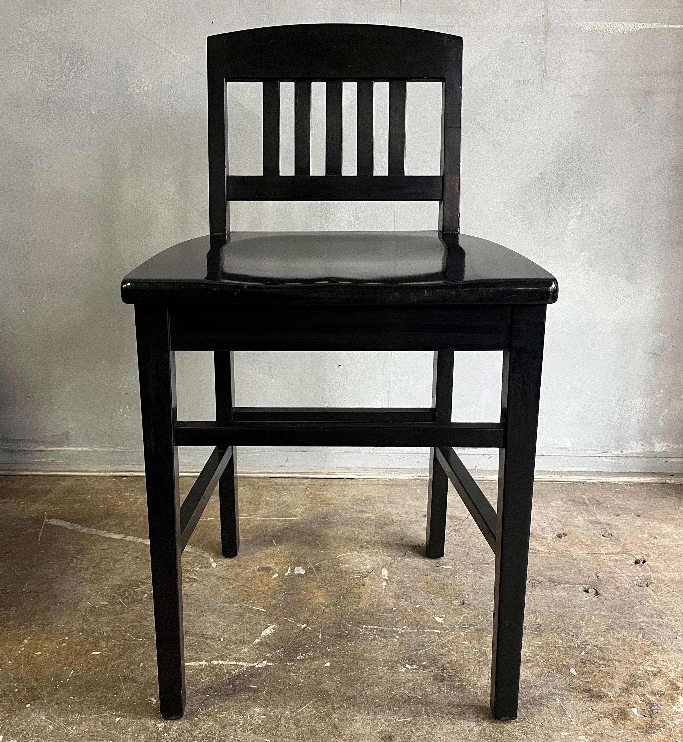 Mid-Century Modern Petite Midcentury Black Chair Striking Form For Sale
