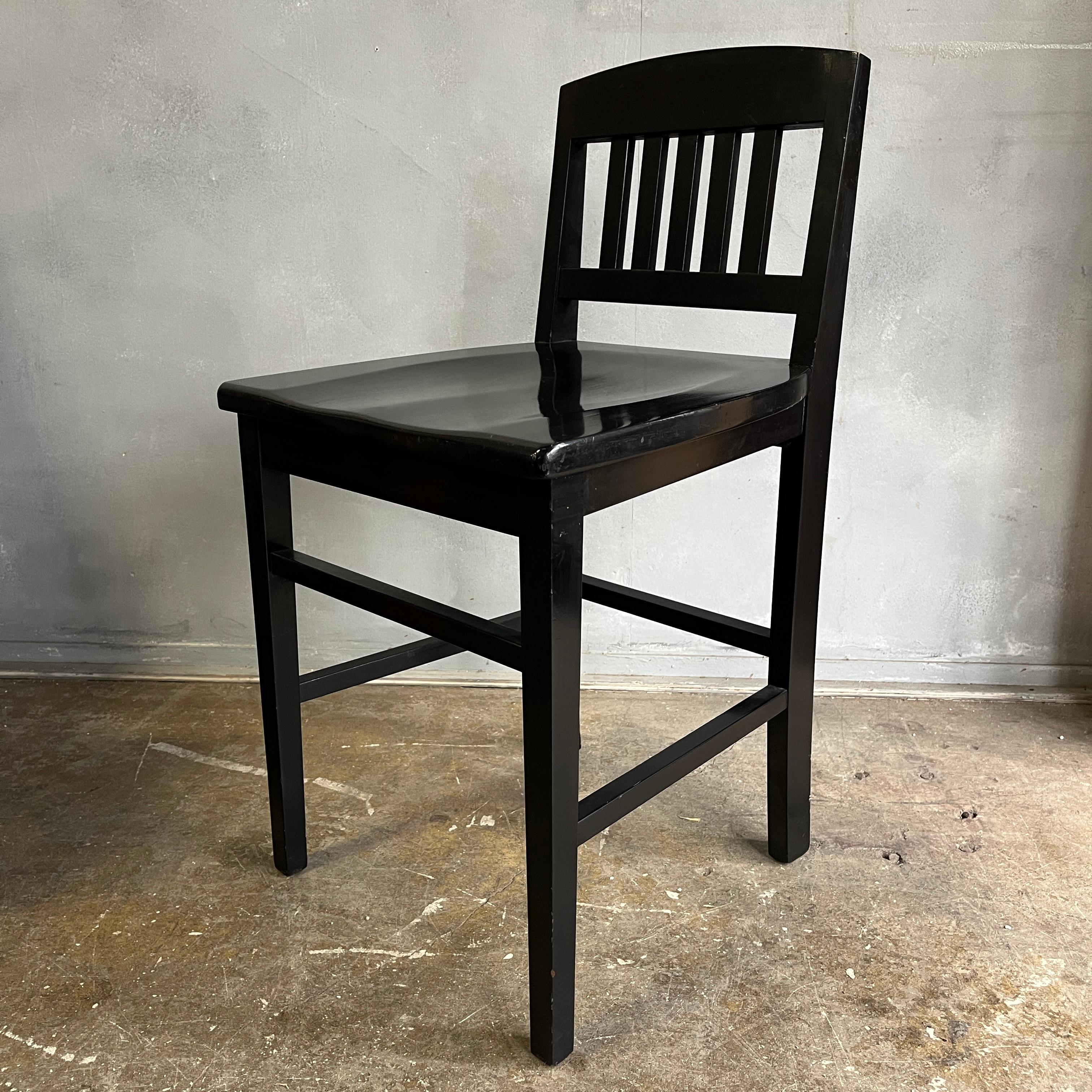 American Petite Midcentury Black Chair Striking Form For Sale