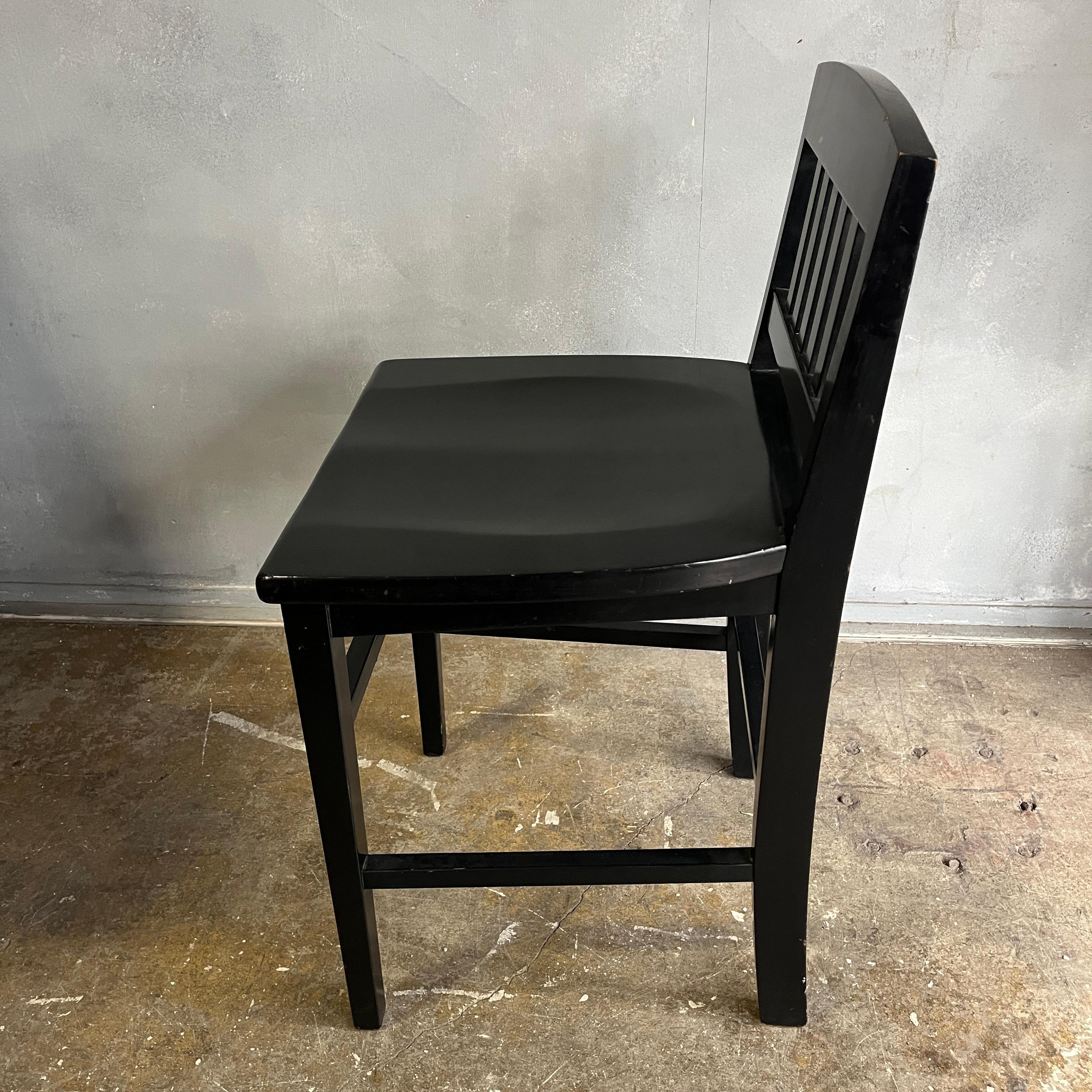 20th Century Petite Midcentury Black Chair Striking Form For Sale