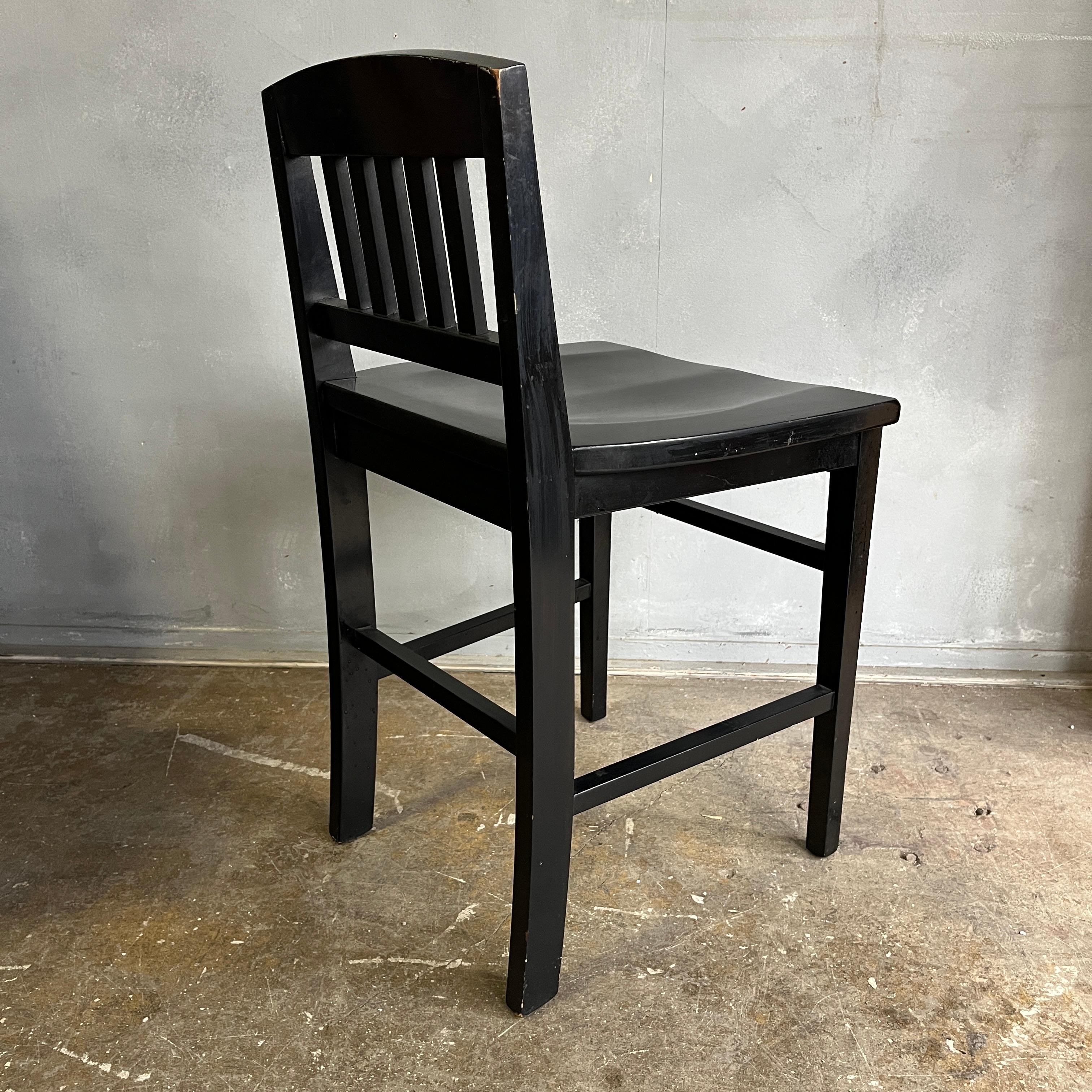 Petite Midcentury Black Chair Striking Form For Sale 1