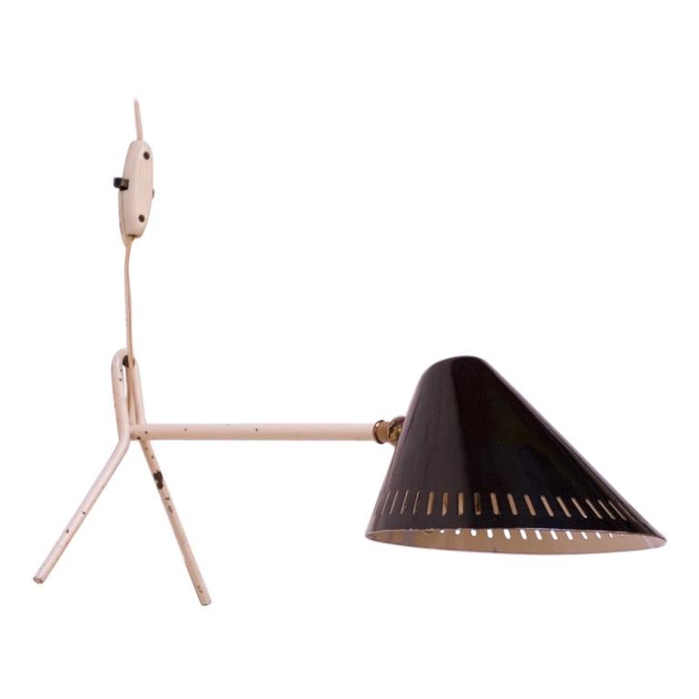Petite Midcentury Italian Modern Metal Table Lamp / Wall Sconce For Sale