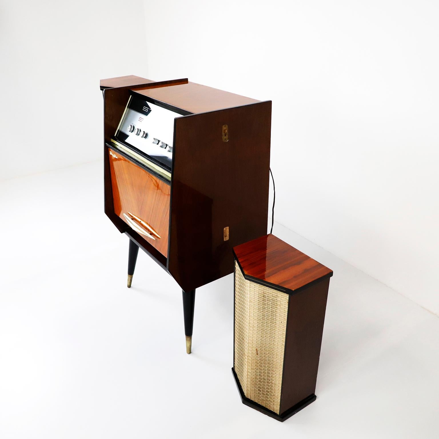 antique record player console