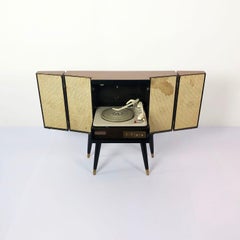 Vintage Petite Midcentury Record Player Console