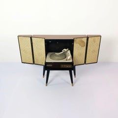 Retro Petite Midcentury Record Player Console